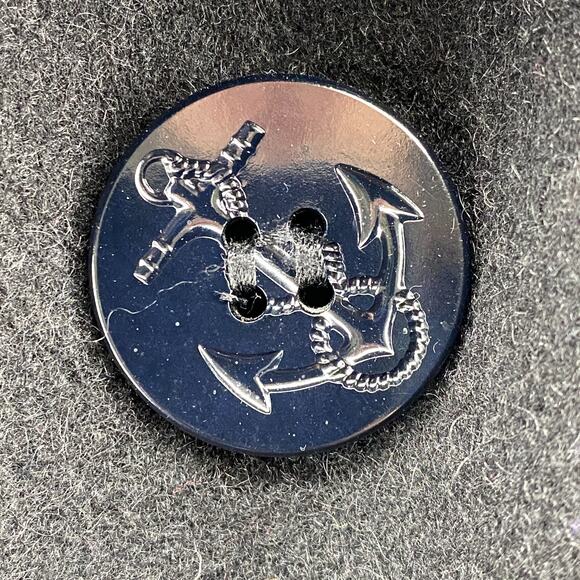 US NAVY Jacket Men L USN Military Wool Peacoat Double Breasted Uniform Black VTG - Picture 7 of 11